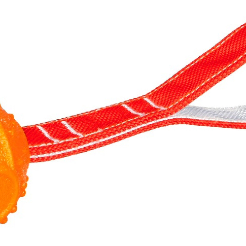 TRIXIE 33516 Мяч на веревке Soft&Strong ф6см/26см, оранжевый