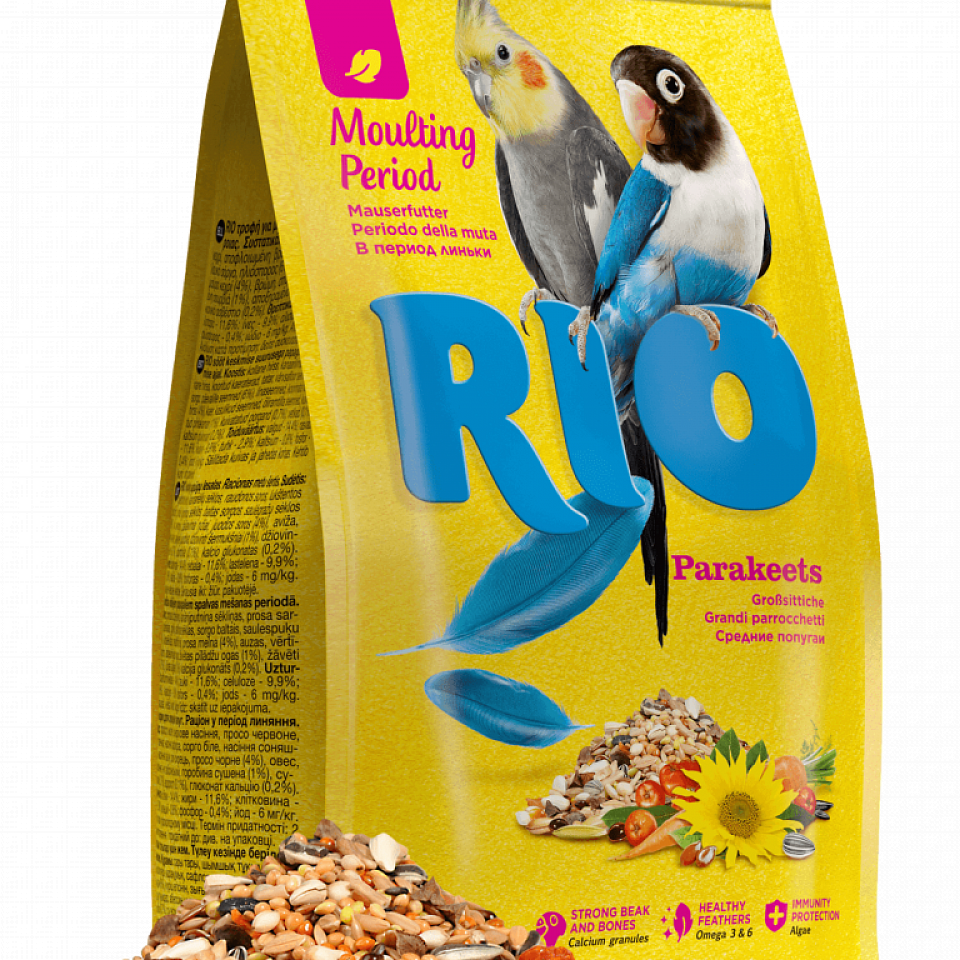 RIO Корм для средних попугаев. Рацион в период линьки