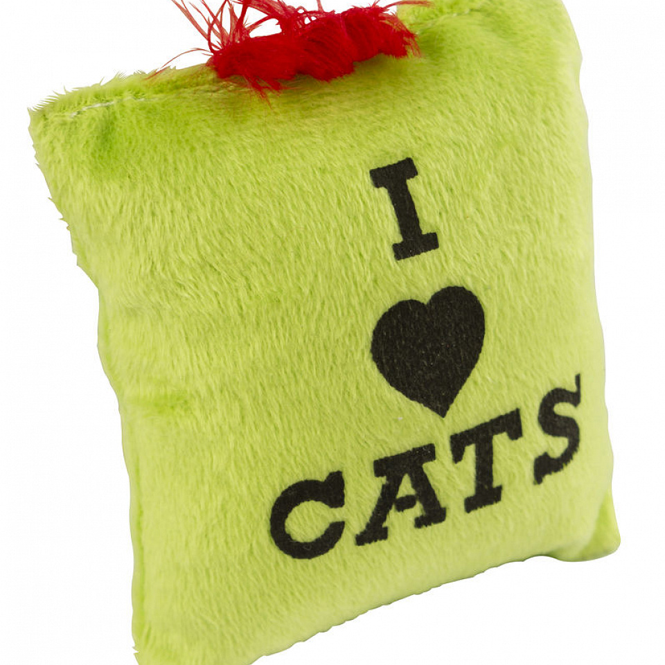 КЕРБЛ 81657 Игрушка для кошек МЕШОЧЕК с кошачьей мятой, полиэстер, цвет зеленый, 8*10 см